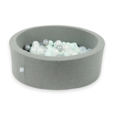  Labdamedence középszürke 90x30cm pasztell menta labdával egyéb bébijáték