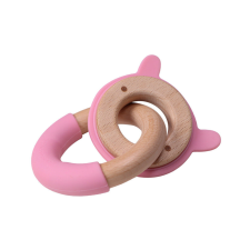 Label-Label - Silicone & Wood gyűrűs rágóka - Macis rágóka