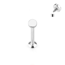 Labret 3mm-es lemez díszítéssel (ezüst színű) testékszer