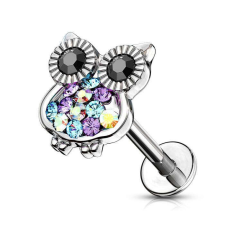 Labret köves bagollyal testékszer
