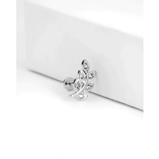  Labret köves levéllel - ezüst szín testékszer