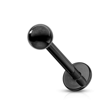 Labret külső menettel (fekete színben) testékszer
