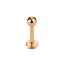 Labret külső menettel (rosegold színben) testékszer