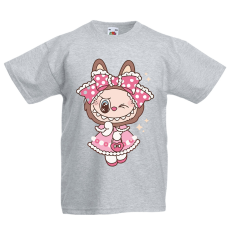  Labubu - Pöttyös ruhás nyuszilány gyerek póló
