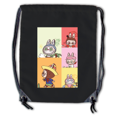  Labubu - Színes karakter kollázs tornazsák tornazsák