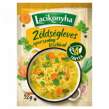 Lacikonyha zöldségleves eperszalag tésztával 52 g alapvető élelmiszer