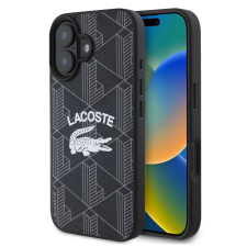 Lacoste Lacoste Blend Monogram MagSafe tok iPhone 16 Pro Max készülékhez fekete tok és táska