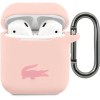 Lacoste Liquid Silicone Glossy Printing Logo Tok az Apple Airpods 1/2-höz - Pink