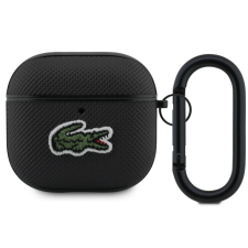 Lacoste Petit Pique Croc Logo Patch AirPods 4 tok, fekete fülhallgató, fejhallgató tok