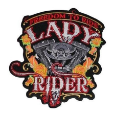 Lady Rider, Freedom to Ride hátfelvarró, nagyméretű ajándéktárgy