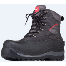 Lahti Pro Hócipő Velúr/Oxford Szürke-Piros, 44 (L3080144)