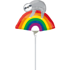  Lajhár Rainbow mini fólia lufi 25 cm (WP) party kellék