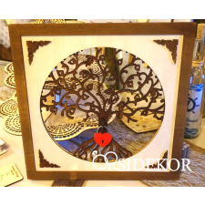  Lakat ceremónia - fa tábla, piros szív lakattal dekorációs kellék