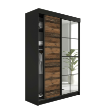  Lamaro Tolóajtós Szekrény tükörrel 167x205cm - fekete &amp; OldStyle bútor