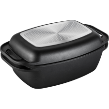 LAMART LT1105 9L + 3L Serpenyő grillező fedéllel - Fekete edény