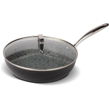 LAMART LT1262 Univerzális serpenyő Üveg fedéllel 28cm - Fekete (GRANIT LT1262) edény
