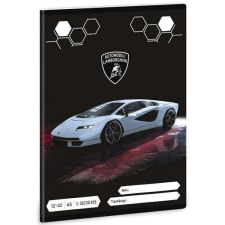 Lamborghini autós füzet - 3. osztályos vonalas - 12-32 - fekete/ezüst füzet