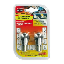 Lampa BAU15S (PY21W) izzó pár, Króm-sárga (0158067) (la0158067) autóalkatrész
