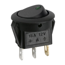 Lampa Kapcsoló billenő LED-es 2 állású 12V 16A 09042ZO zöld elektromos autós kellék