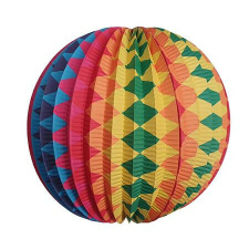 Lampion, kerek, 22cm, színes party kellék