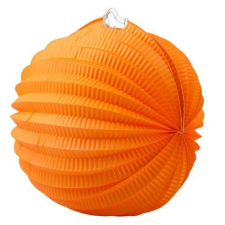 Lampion, kerek, narancsszínű, 22 cm, 1 db party kellék