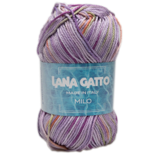 Lana Gatto Milo színátmenetes kötő/horgoló fonal, 100% mercerizált pamut, 50g, 9531, Violeto Mix fonal, cérna