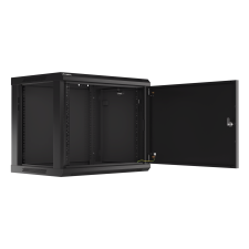 Lanberg 19" Fali rack szekrény 9U 600x450mm - Fekete (WF01-6409-00B) asztali számítógép kellék
