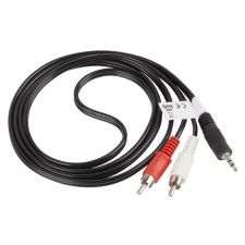 Lanberg 3.5 Jack apa - 2x RCA Sztereó kábel 1.5m - Fekete (CA-MJRC-10CC-0015-BK) kábel és adapter