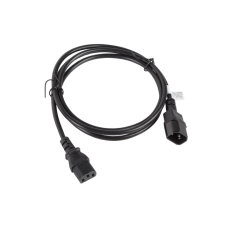 Lanberg C13-> C14 Tápkábel 1.8m VDE (CA-C13E-11CC-0018-BK) kábel és adapter