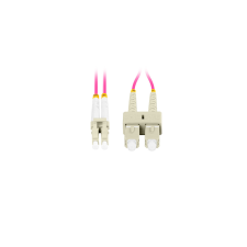 Lanberg FO-LUSU-MD41-0010-VT optikai patch kábel LC/UPC - SC/UPC Duplex 1m - Rózsaszín kábel és adapter