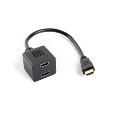 Lanberg HDMI-A apa - HDMI-A anya 2x elosztó adapter, 20 cm kábel és adapter