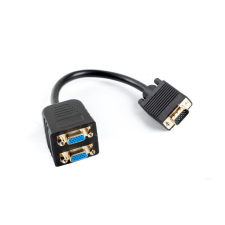 Lanberg LANBERG VGA(M)->2X VGA(F) ADAPTER KÁBEL 20CM FEKETE kábel és adapter