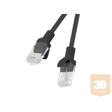 Lanberg patch kábel RJ45 cat. 5e UTP 0.25m black, 10-Pack kábel és adapter