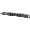 Lanberg PDU-05F-0200-BK 1U 19" 5-ös túlfeszültség védő elosztó 2m - Fekete (PDU-05F-0200-BK)