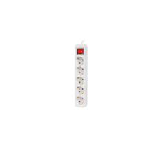 Lanberg PS1-05F-0150-W 5 aljzatos elosztó kapcsolóval 1,5m - Fehér (PS1-05F-0150-W) hosszabbító, elosztó