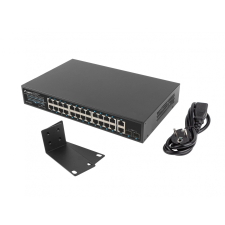 Lanberg RSGE-24P-2GE-2S-25 Gigabit POE Switch (RSGE-24P-2GE-2S-250) hub és switch