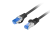 Lanberg S/FTP CAT6a Patch kábel 10m Fekete (PCF6A-10CC-1000-BK)