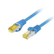 Lanberg S/FTP Cat6a RJ45 Patch Kábel 1m - Kék (PCF6A-10CU-0100-B) kábel és adapter