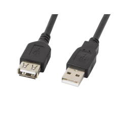 Lanberg USB 2.0 apa-anya 70cm hosszabbító kábel - Fekete kábel és adapter