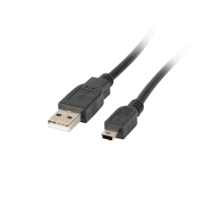 Lanberg USB 2.0 mini AM-BM5P ferrite magos kábel 1.8m - Fekete kábel és adapter