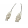 Lanberg USB A - USB B Kábel Lanberg CA-USBA-12CC-0018-TR 1,8 m 480 Mbit/s Átlátszó