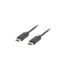 Lanberg USB-C apa - USB-C apa 3.2 Adat és töltő kábel - Fekete (0.5m) (CA-CMCM-32CU-0005-BK) kábel és adapter