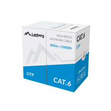 Lanberg UTP CAT6 LAN kábel 305m Szürke (LCU6-11CU-0305-S) kábel és adapter