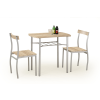 LANCE garnitúra (asztal + 2 szék), négyszögletű, szín: sonoma tölgy