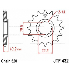  Lánckerék első JTF432SC 520 14 fogas lánc, láncszett