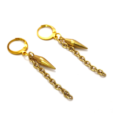  Láncos Kúp szegecs fülbevaló, arany színű fülbevaló