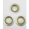 Landlite LED-06D-3X1,0W, 3db 1,0W LED 12V, beépíthető lámpa szett (3 db-os LED szett), LED: fehér, lámpa: antik bronz