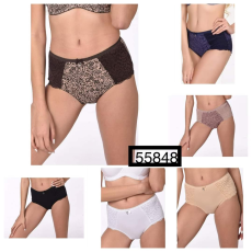 Lanny mode Női széles oldalú pamut-csipke alsó 4XL, Fekete
