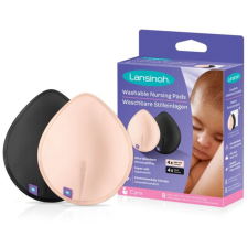 Lansinoh Breastfeeding Washable Nursing Pads textil melltartóbetétek Light Pink + Black 2x4 db melltartóbetét