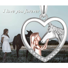  Lány és ló a szívben nyaklánc nyaklánc